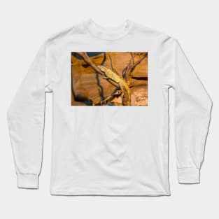 Green iguana lying on the branch Long Sleeve T-Shirt